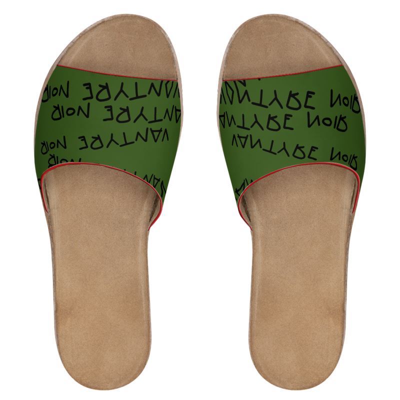Womens Leather Sliders